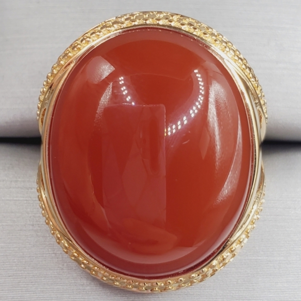 Yellow Gold Agate Ring